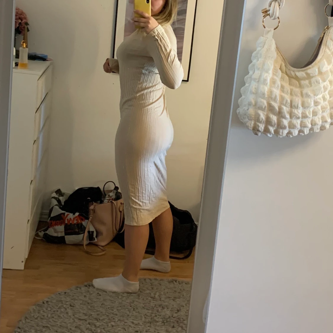 Beige långklänning