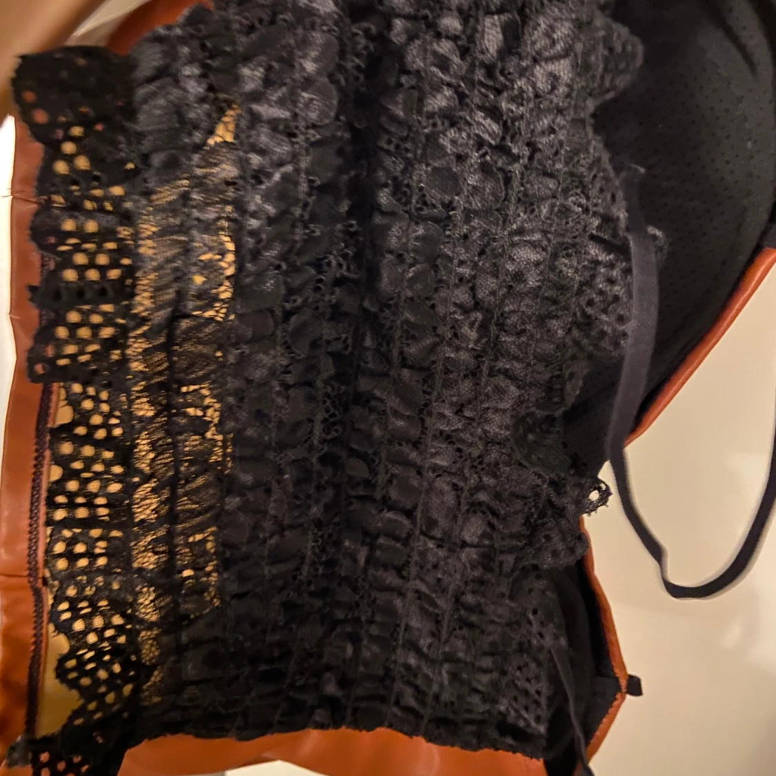 Brun läder top - 92