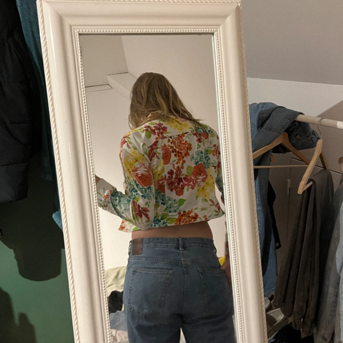 Blommig jeansjacka  - 91