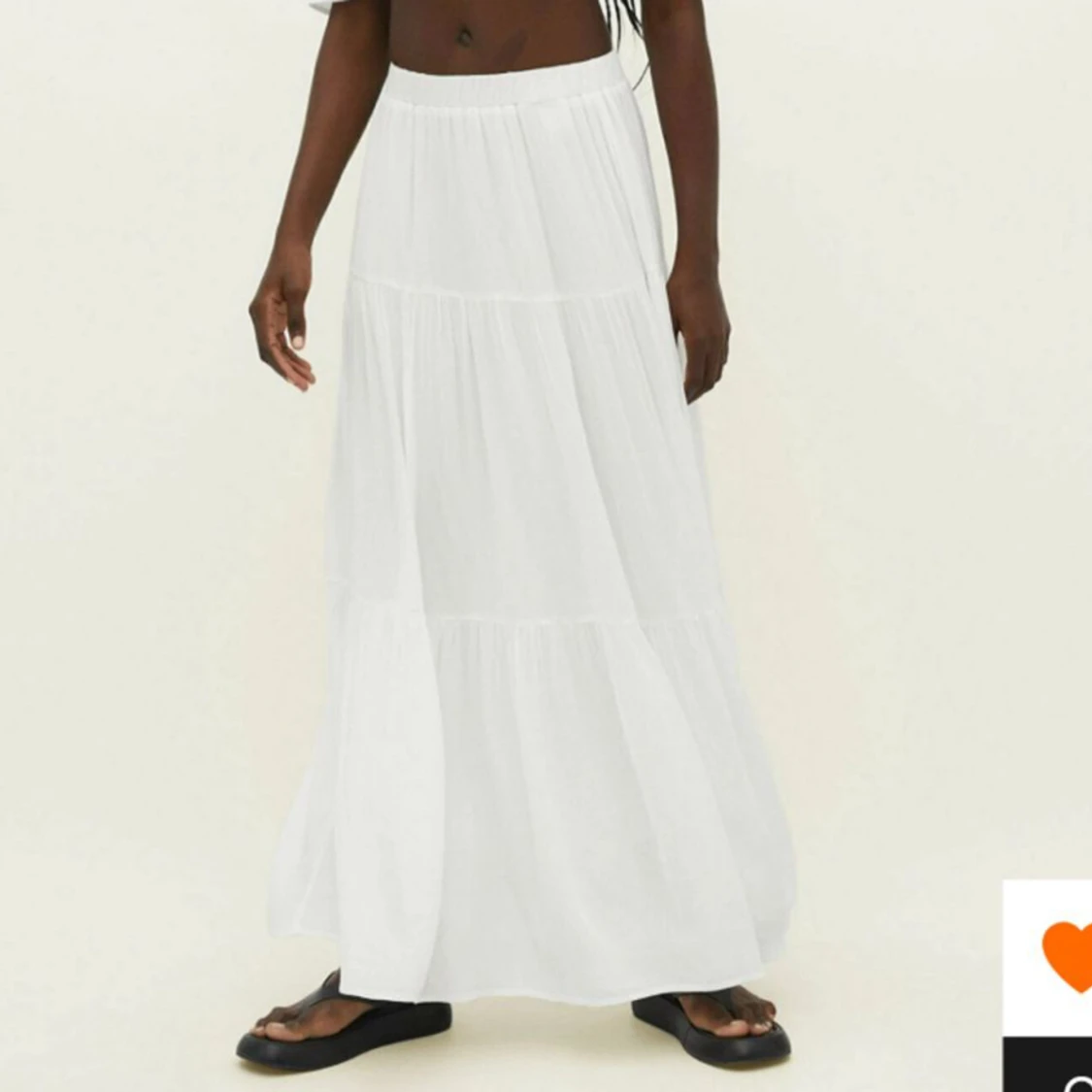 Stradivarius vit långkjol