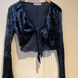 Topp nyskick  - Aldrig använd. Mörkblå i sammetsliknande material. Stl S. Skickas mot fraktkostnad 