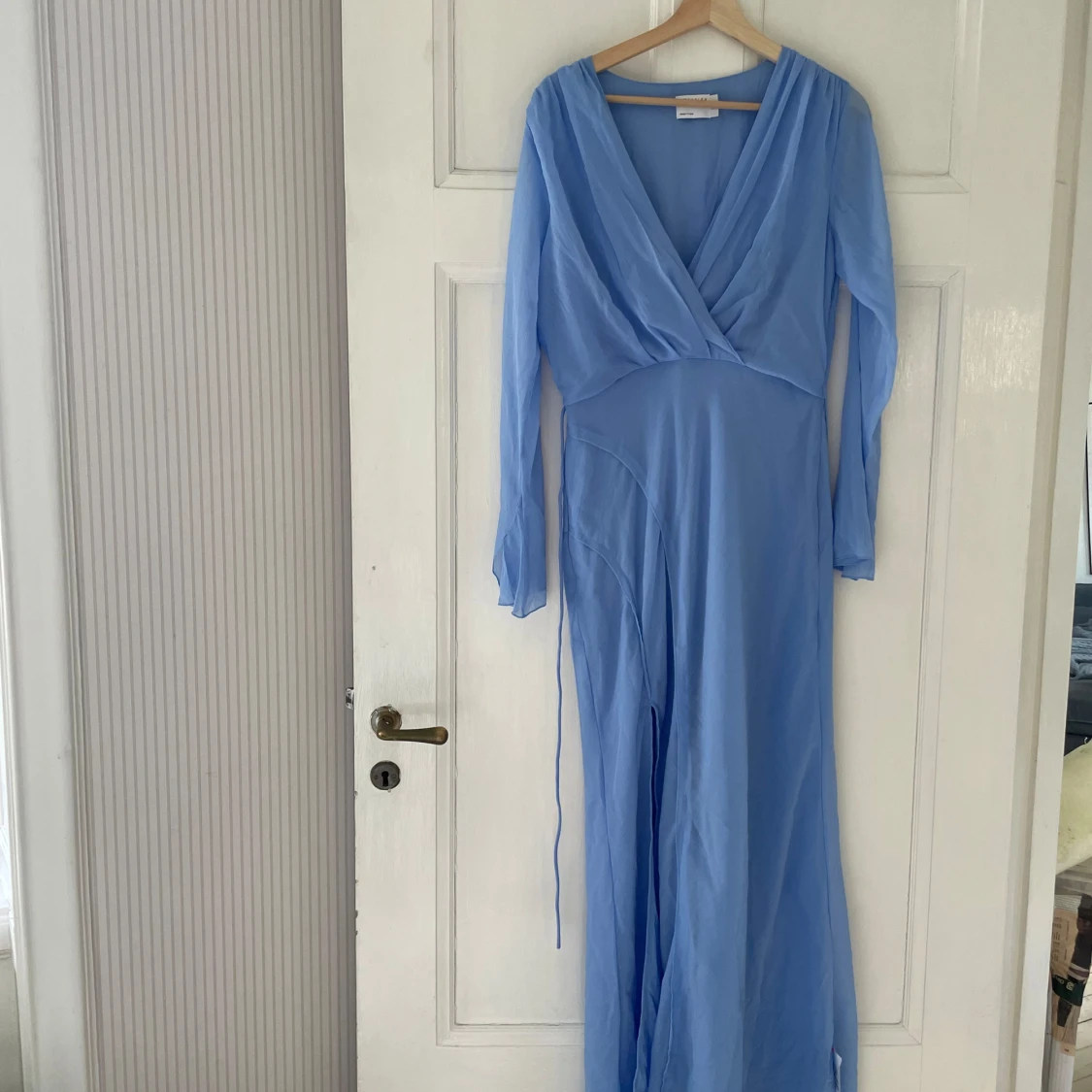 Blå midi klänning asos