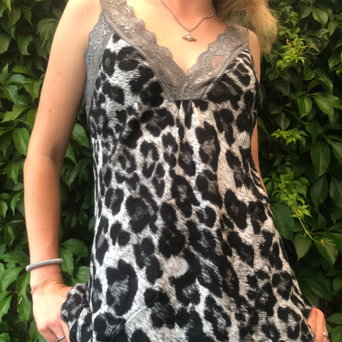 Leopardprint ”made in italy” linne med spets