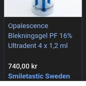 Opalescence blekningsgel 16% 2pack(finns fler) - Vitare tänder redan efter 1 behandling – du kommer att se resultatet redan efter din första behandling! Säker blekning: Används av tandläkare över hela världen – den marknadsledande blekningsgelen från Opalescence används av tandläkare över hela värl
