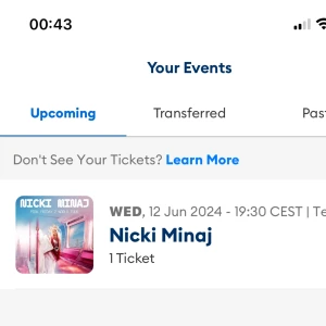 Nicki Minaj konsert Stockholm  - Vill inte gå längre! 1 parkett ståplats D köpt för 1000kr