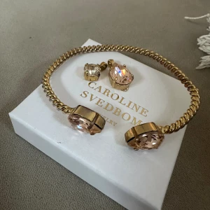 Caroline Svedbom armband + berlock - Säljer mitt fina armband från Caroline Svedbom då det ej används. Fint skick, lite slitet men absolut fortfarande andvändbart och fint. Berlocker till halsband i samma färg   Köparen står för frakt  Nypris 795kr💕