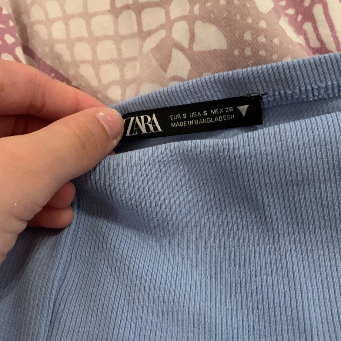 Ljusblå kort tubtopp - 90