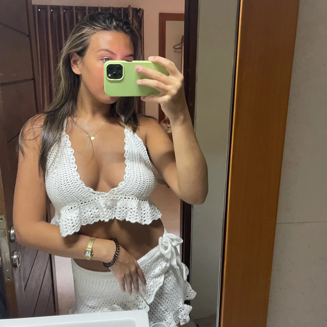 Virkad vit topp - 91