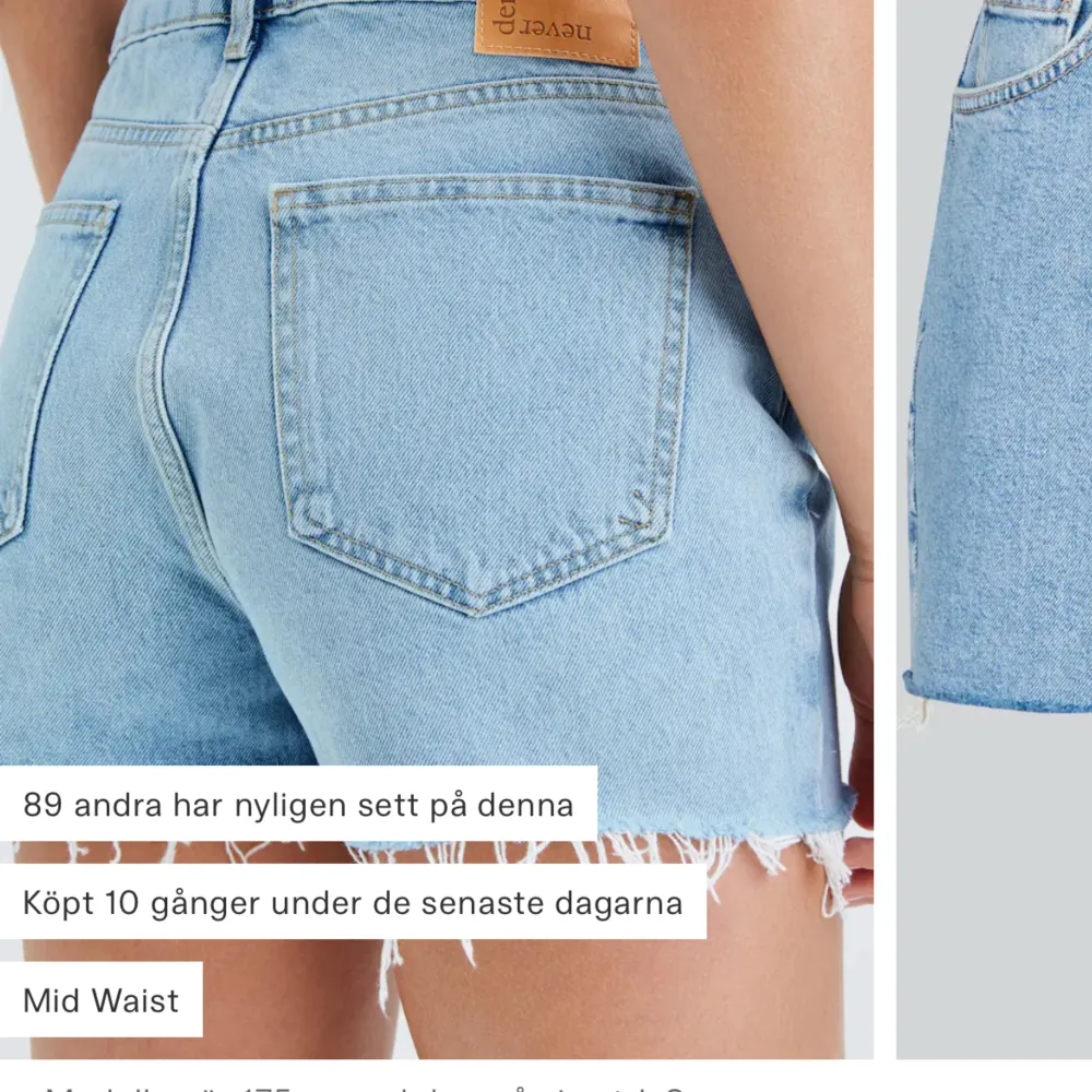  Blåa jeans shorts i storlek S från bikbok, köpta i somras och är aldrig använda. Nypris ligger på 400kr. Mitt pris: 150kr plus frakt. Kan både posta eller mötas upp i Örebro . Shorts.