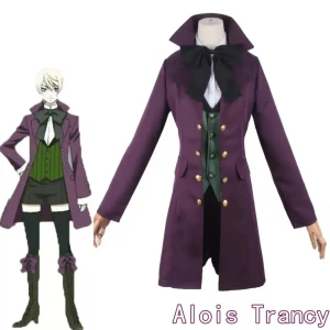 Alois Trancy cosplay - Använd på 1 con men har inga skador förutom ett litet hål I strumpan, peruk ingår inte !!