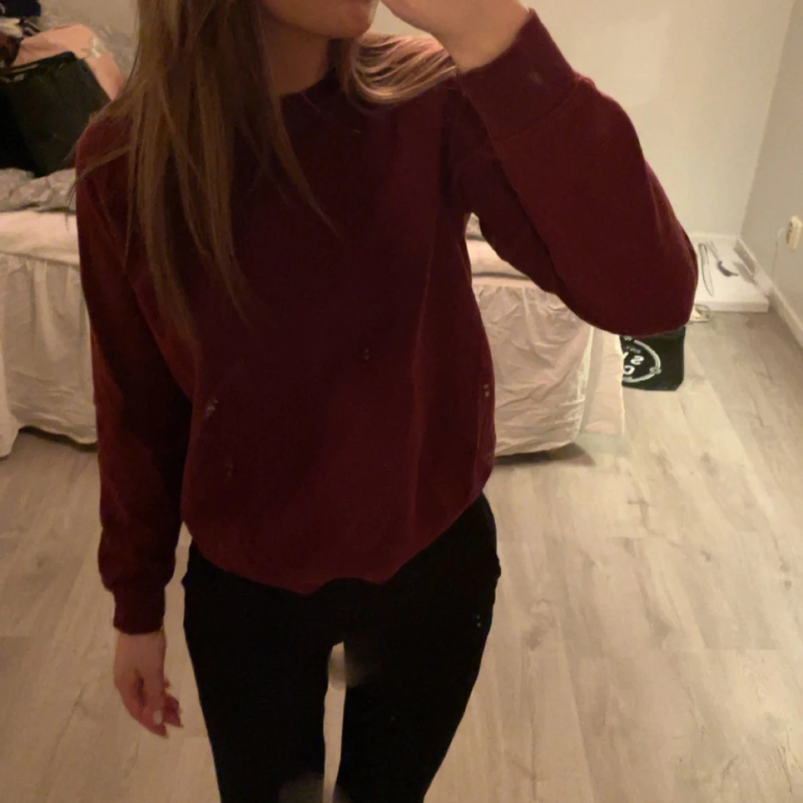 Vinröd sweatshirt 