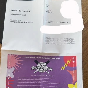 Brännbollsyran 2024 - Säljer nu min brönnbollsyran biljett pga saker som kom emellan den helgen. Köpte biljetten för 2200kr och säljer för 1600kr (pris går att diskutera) 