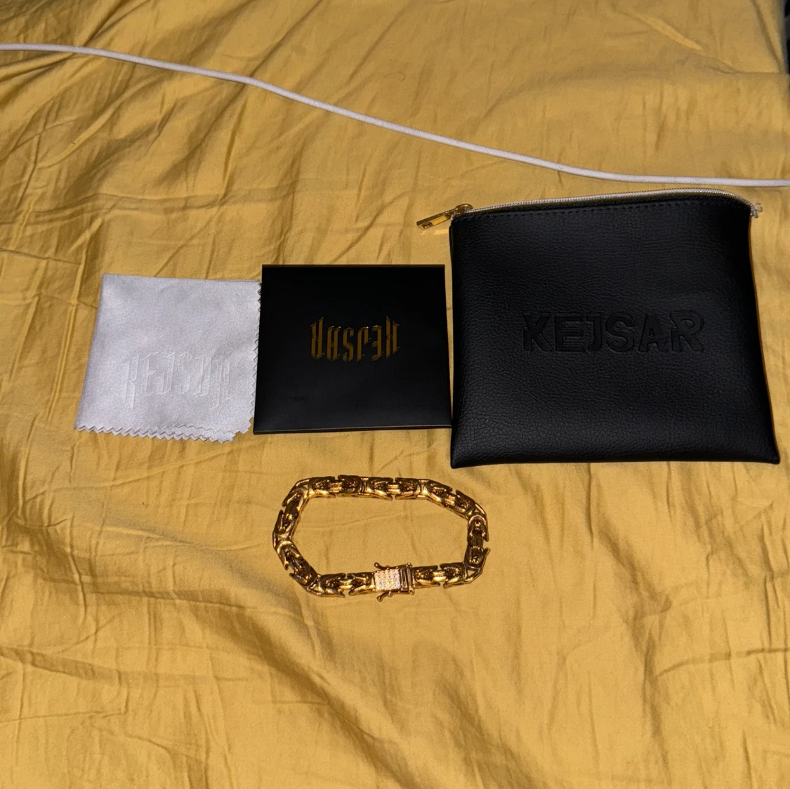 Guld Kejsar länk armband 8mm - 90