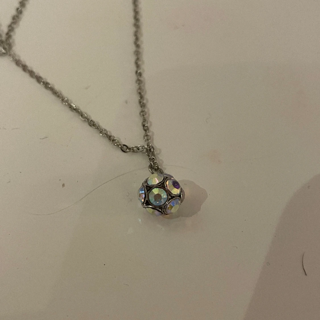 Guldhalsband med diakokula+örhängen med diskokula  - 91