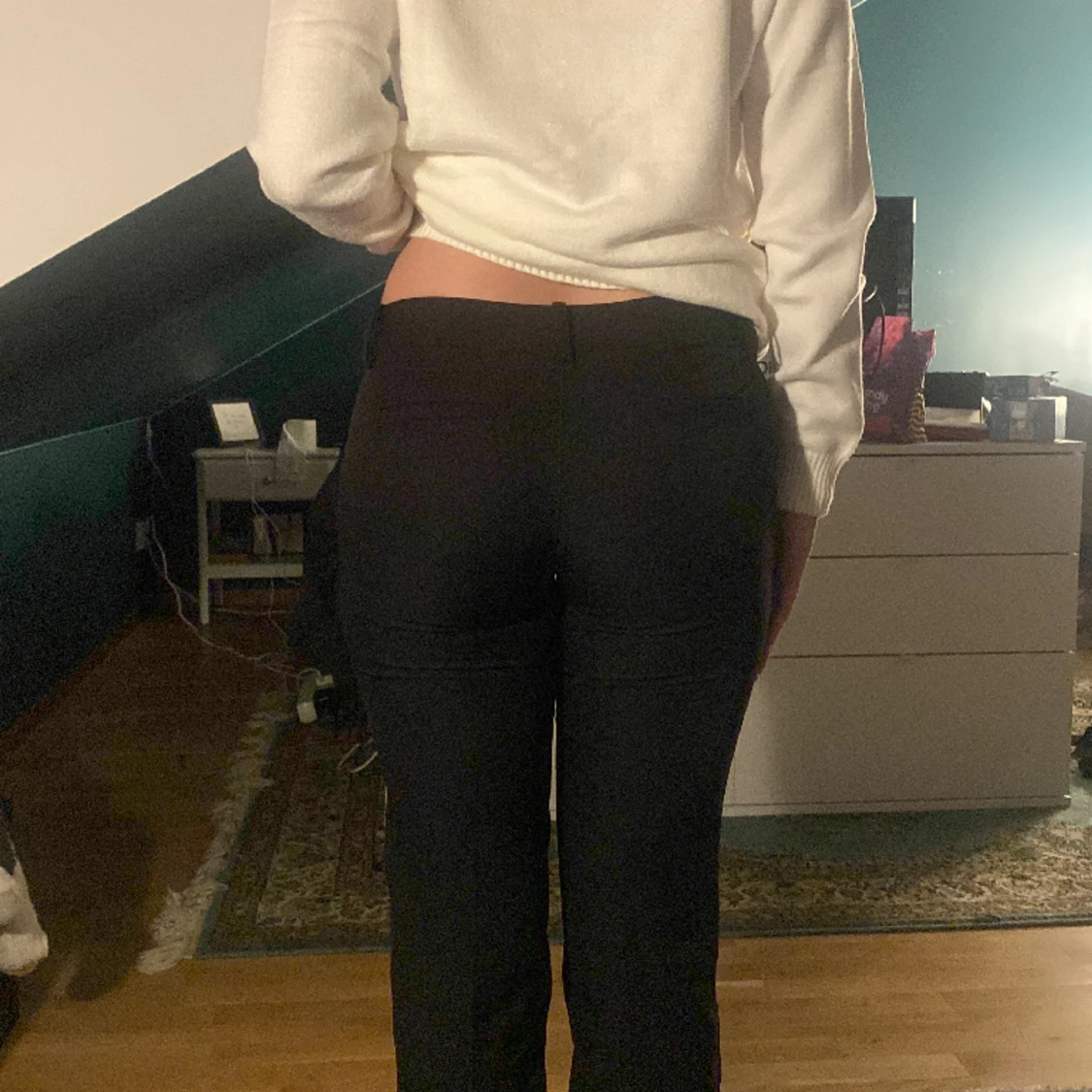 Kostymbyxor svarta/lågmidjade