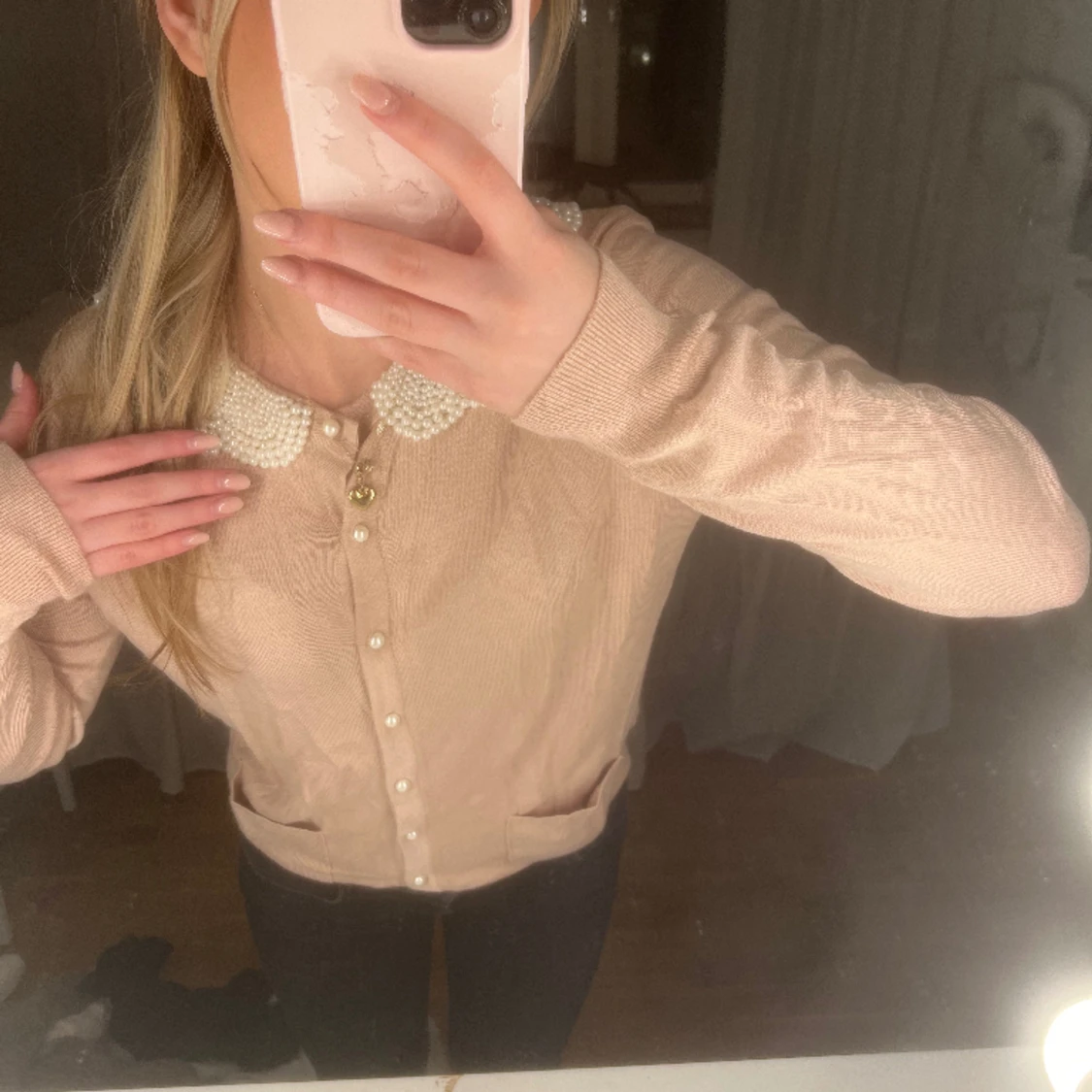 Söt stickad kofta - 90