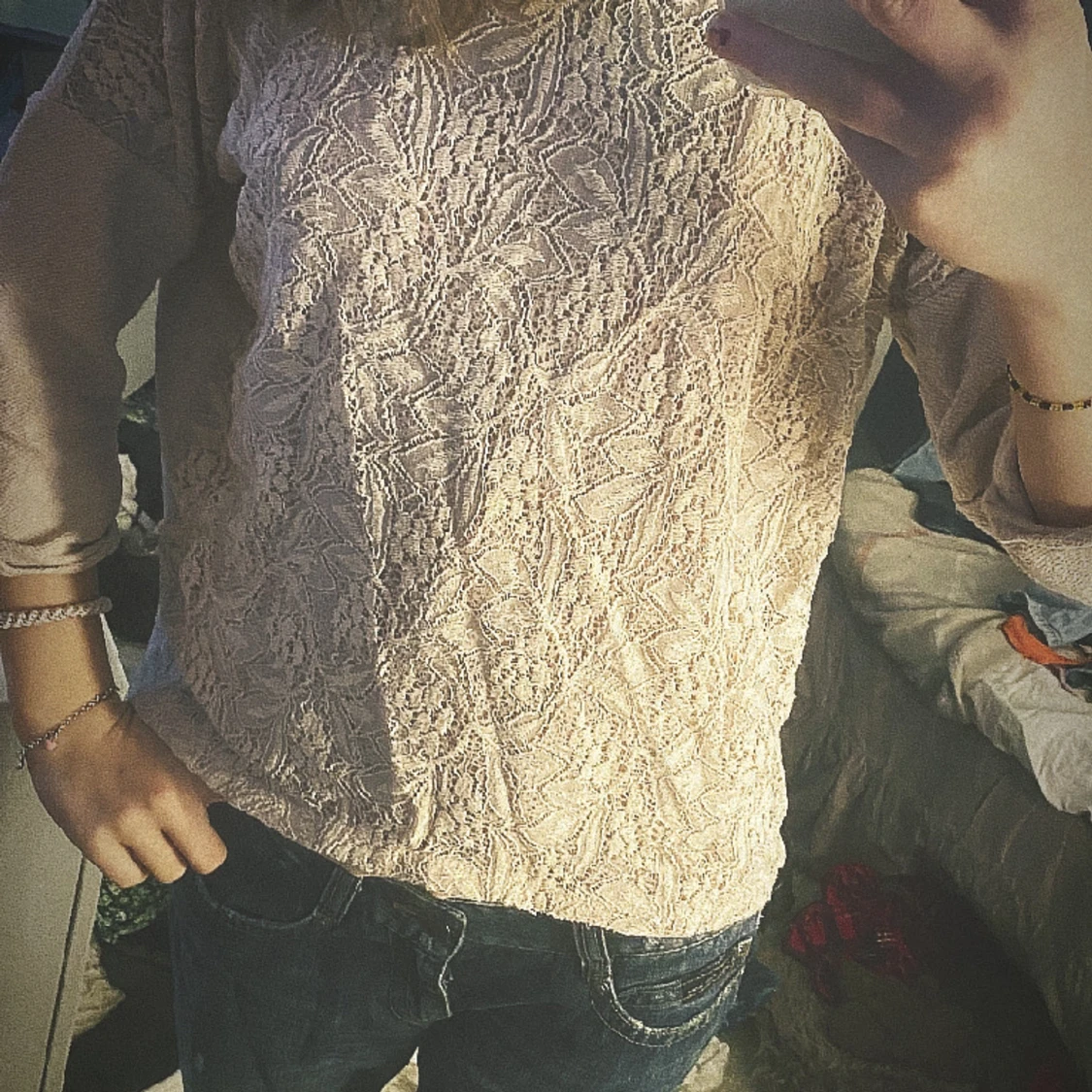 TrekvartsĂ€rmad spets toppđ