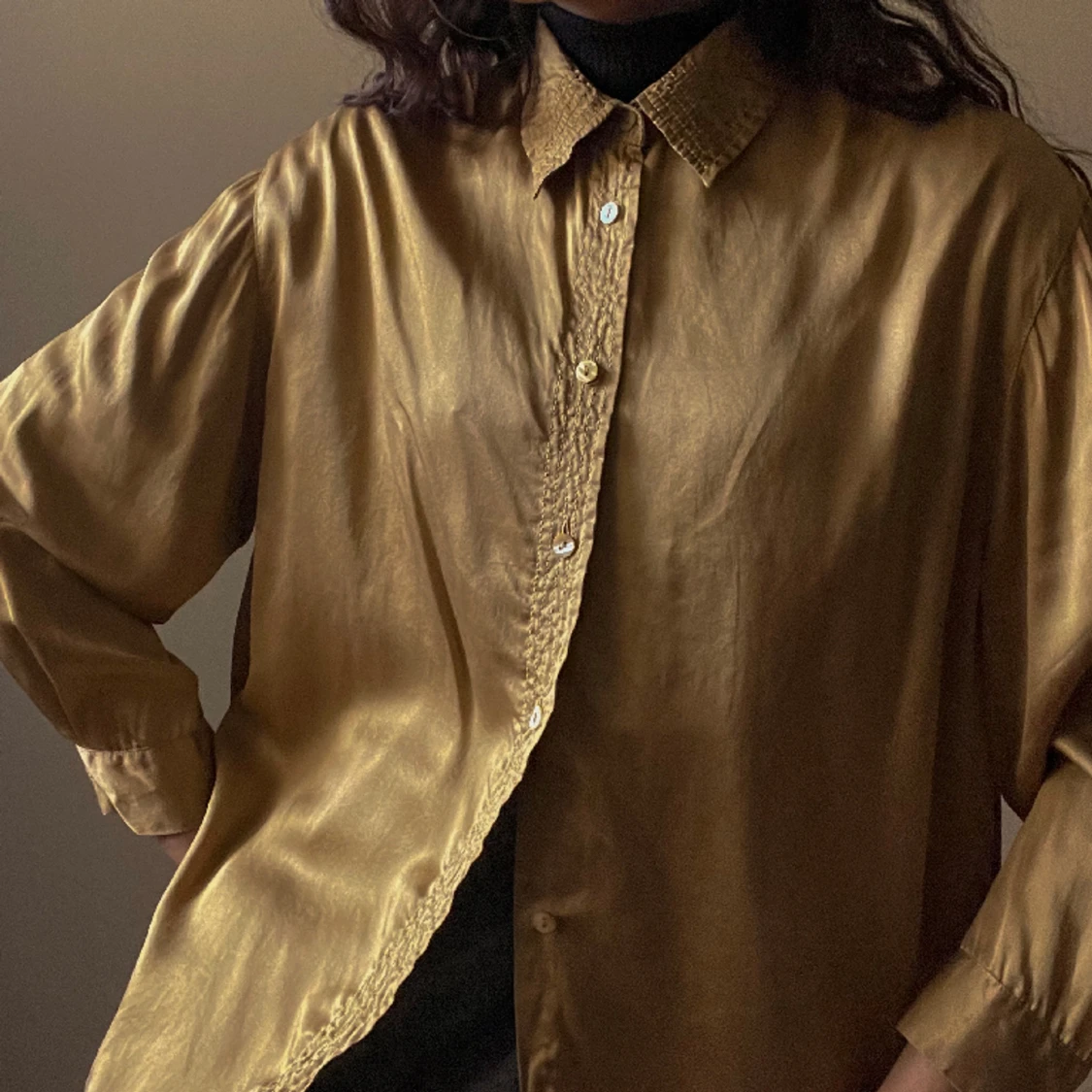 Vintage Button Down Shirt With Stitched Trim Detail - 92