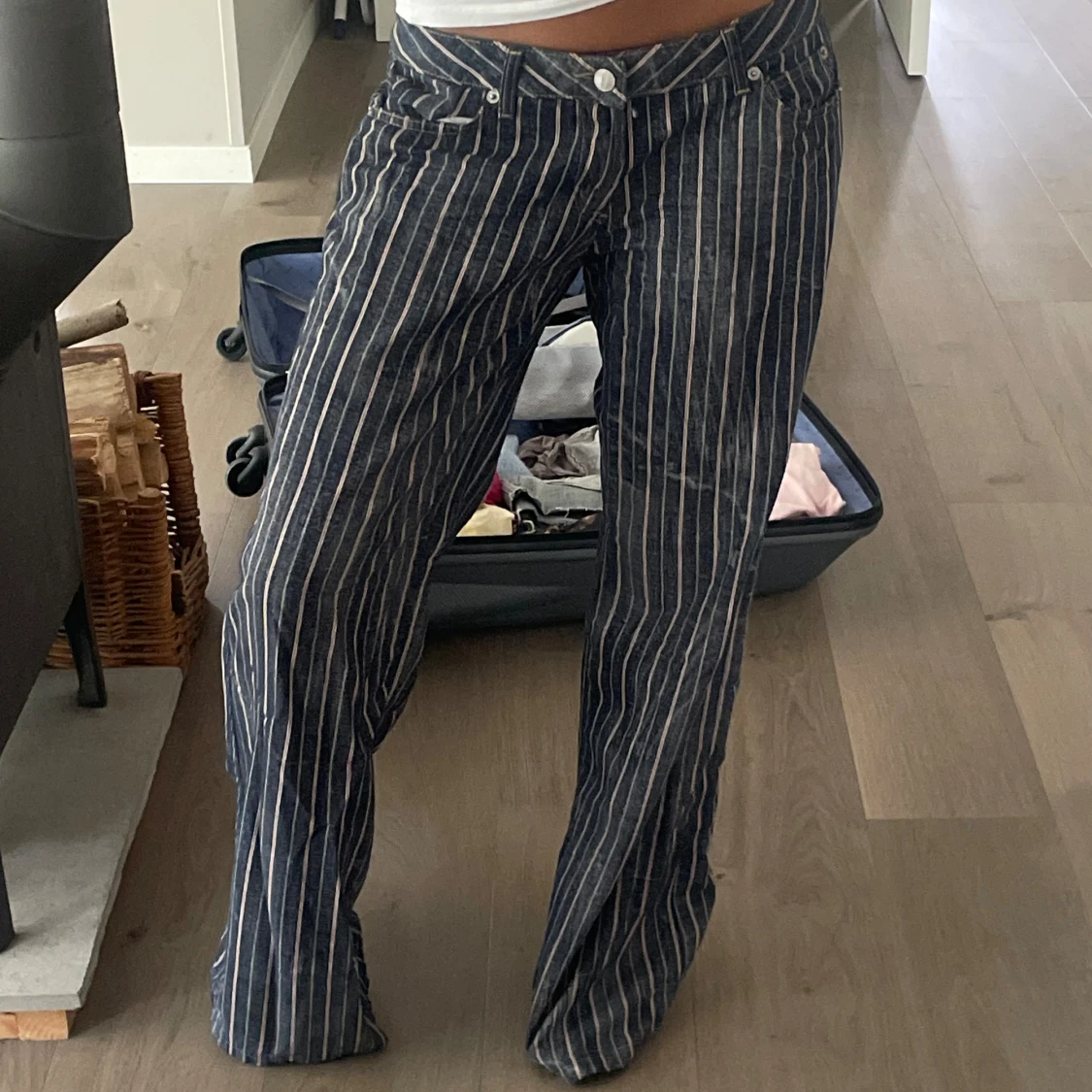 Lågmidjade linnebyxor