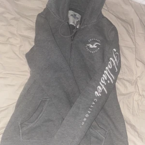 Hollister hoodie - Grå hoodie i bra skick