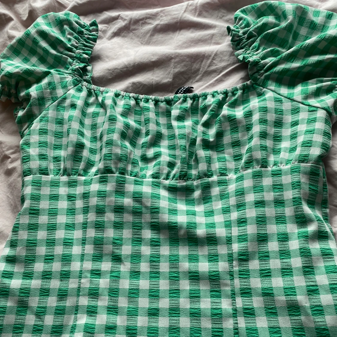 Grön rutig klänning  - 93