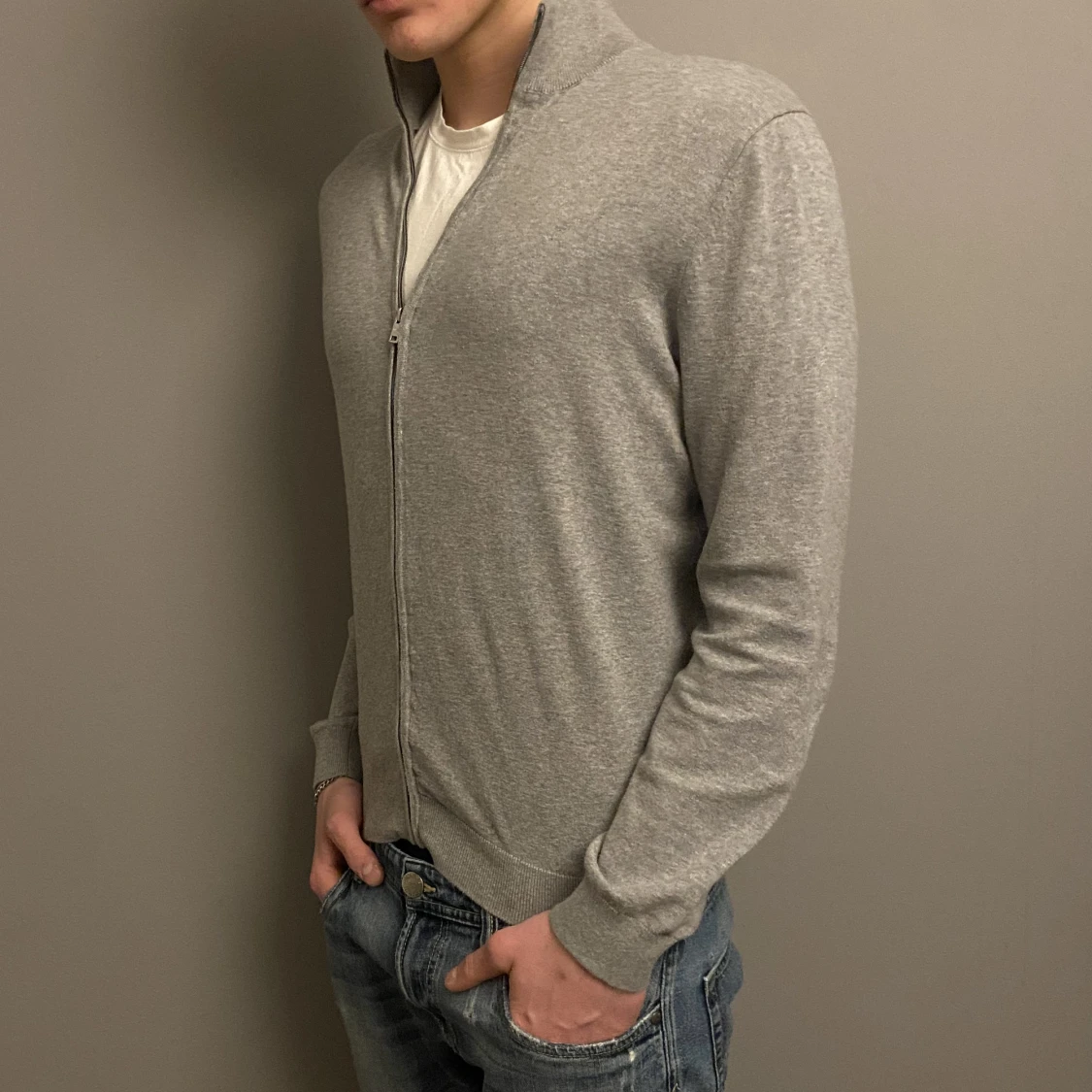 Grå full zip, Mango - 90