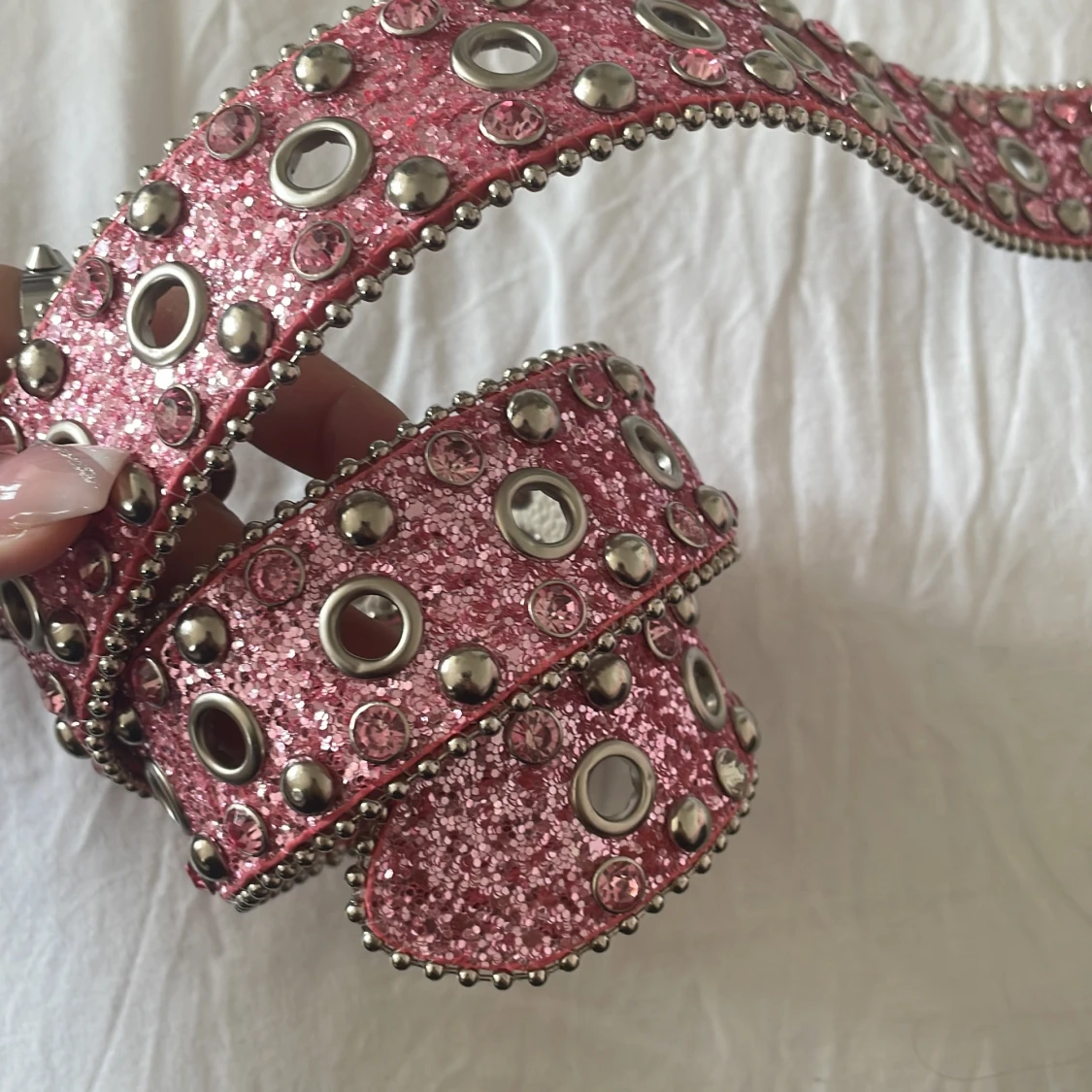 Rosa Rhinestone Bälte - 91