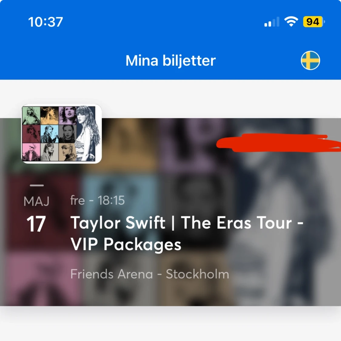 VIP biljetter Taylor Swift Eras Tour - 90