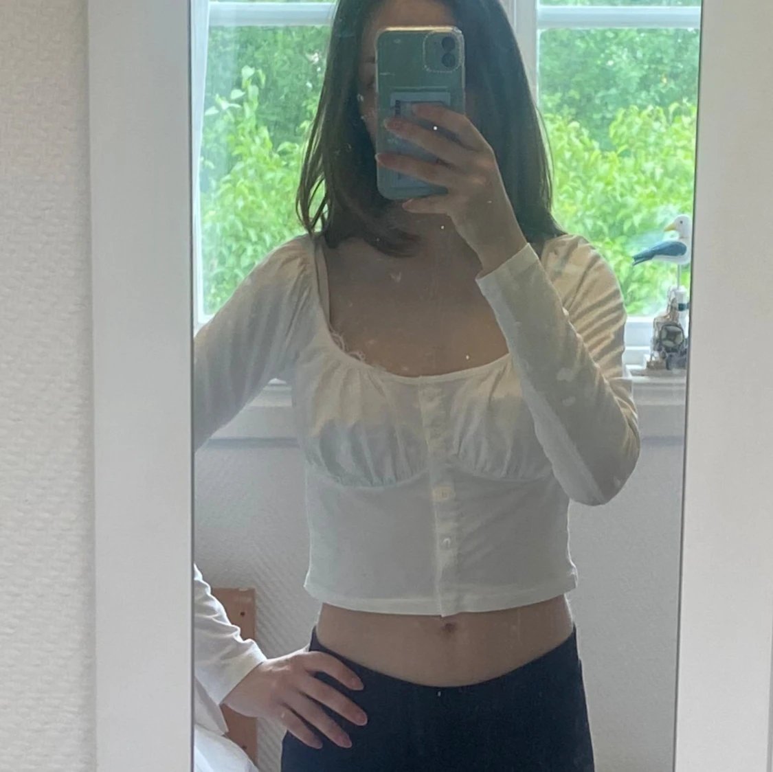 Vit långärmad tröja/topp🤍✨