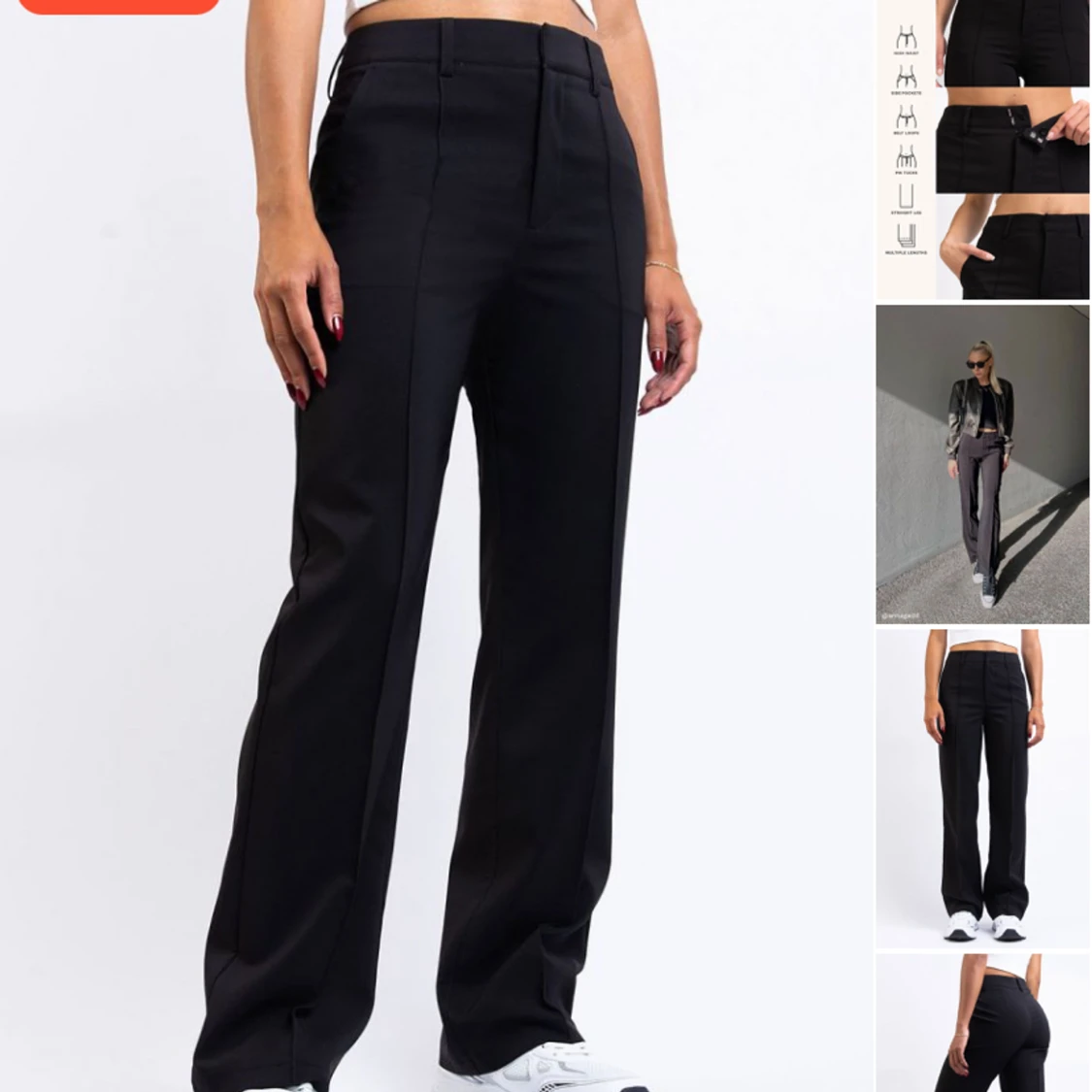 Högmidjade Kostymbyxor Med Stråveck - Sally  - 90