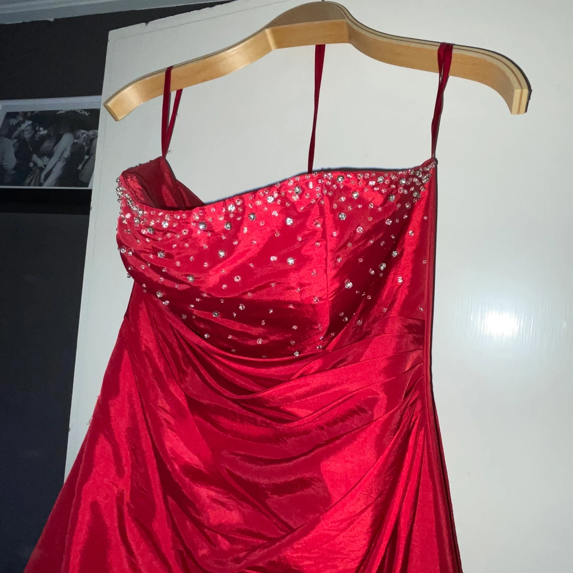 Balklänning röd med bling  - 90