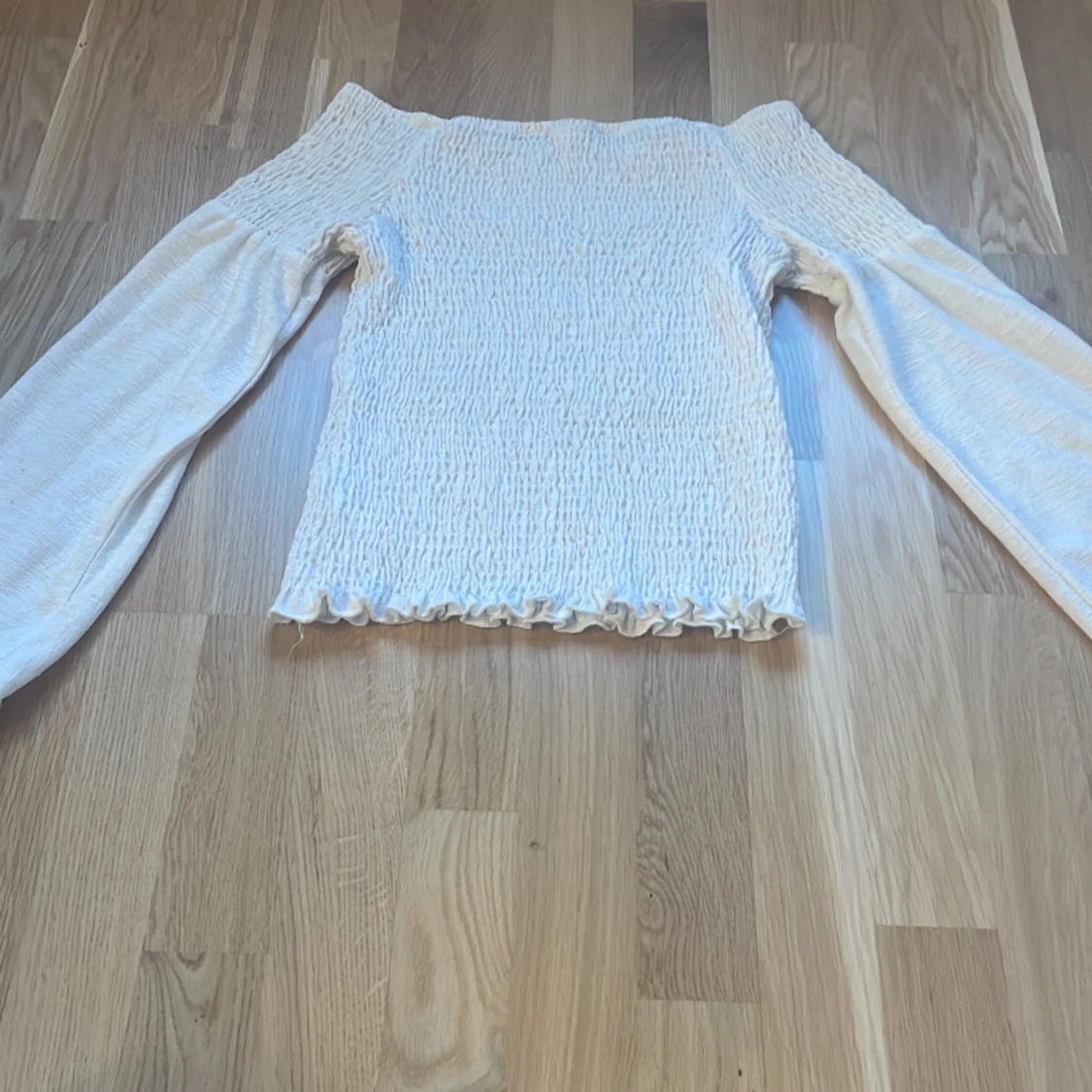 Vit långärmad  - 90