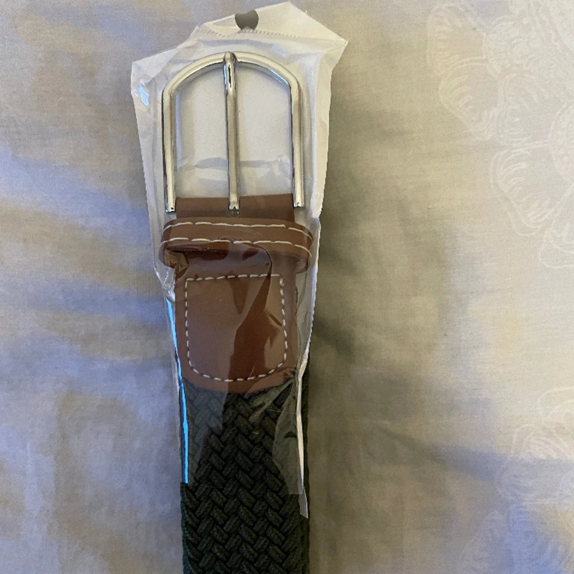 Flätat bälte - olivgrön