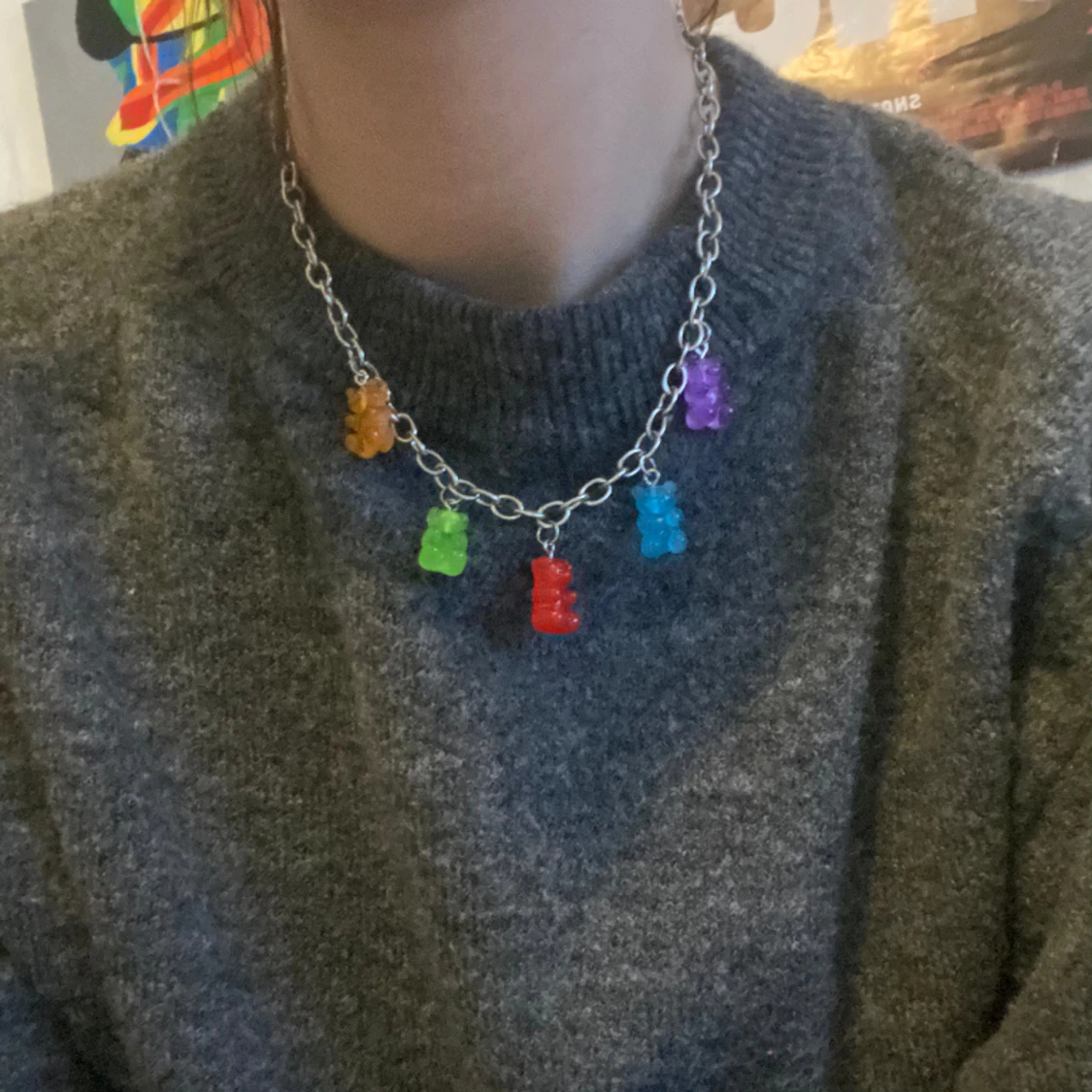 Gummy bear chain (silver kedja) - 90