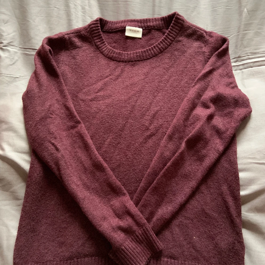 Vinröd stickad tröja - 90