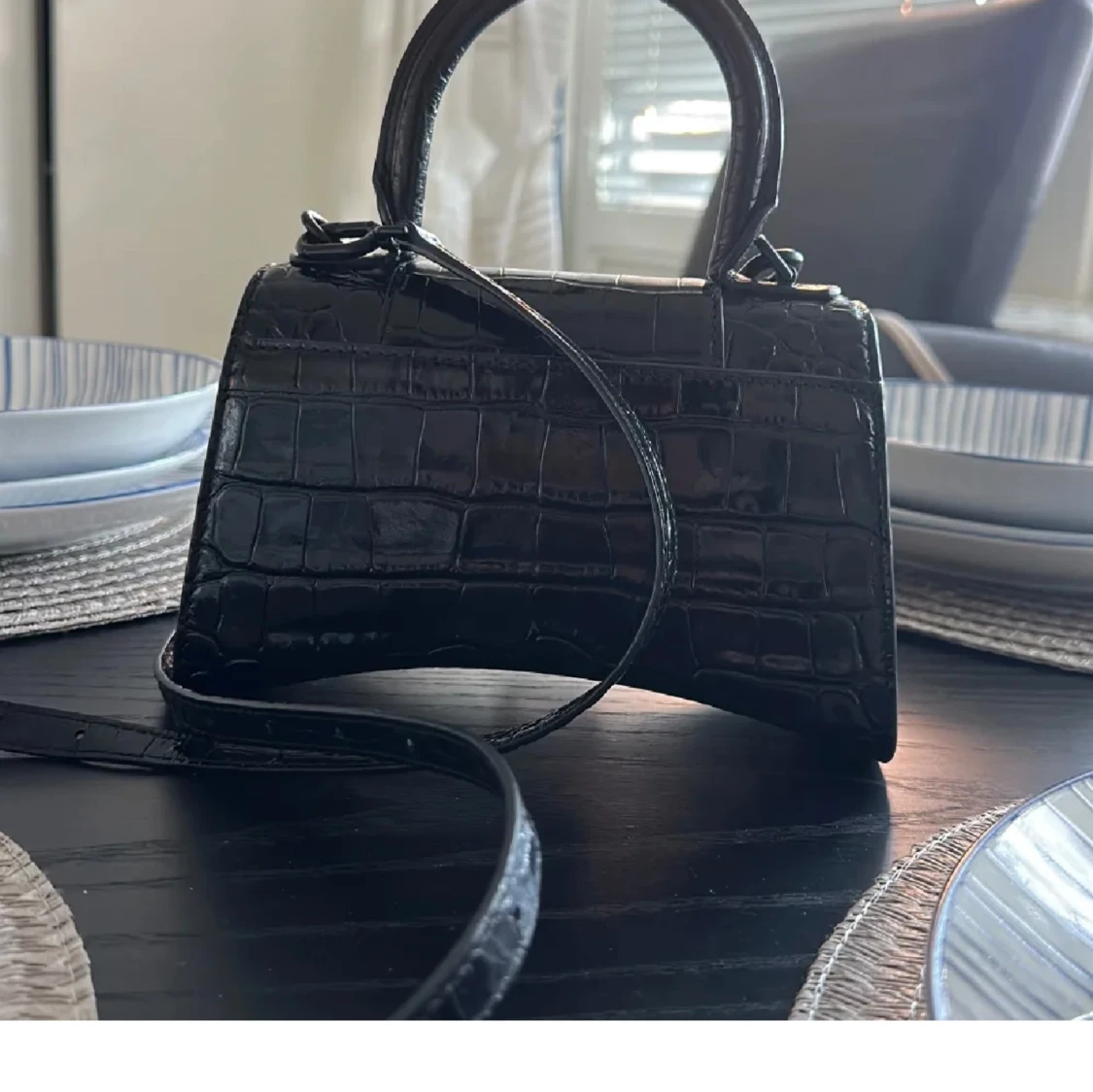 Balenciaga Hourglass XS Top Handle Bag, Black - 90