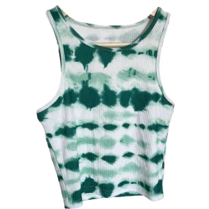 Linne - Ribbat linne med coolt tiedye mönster