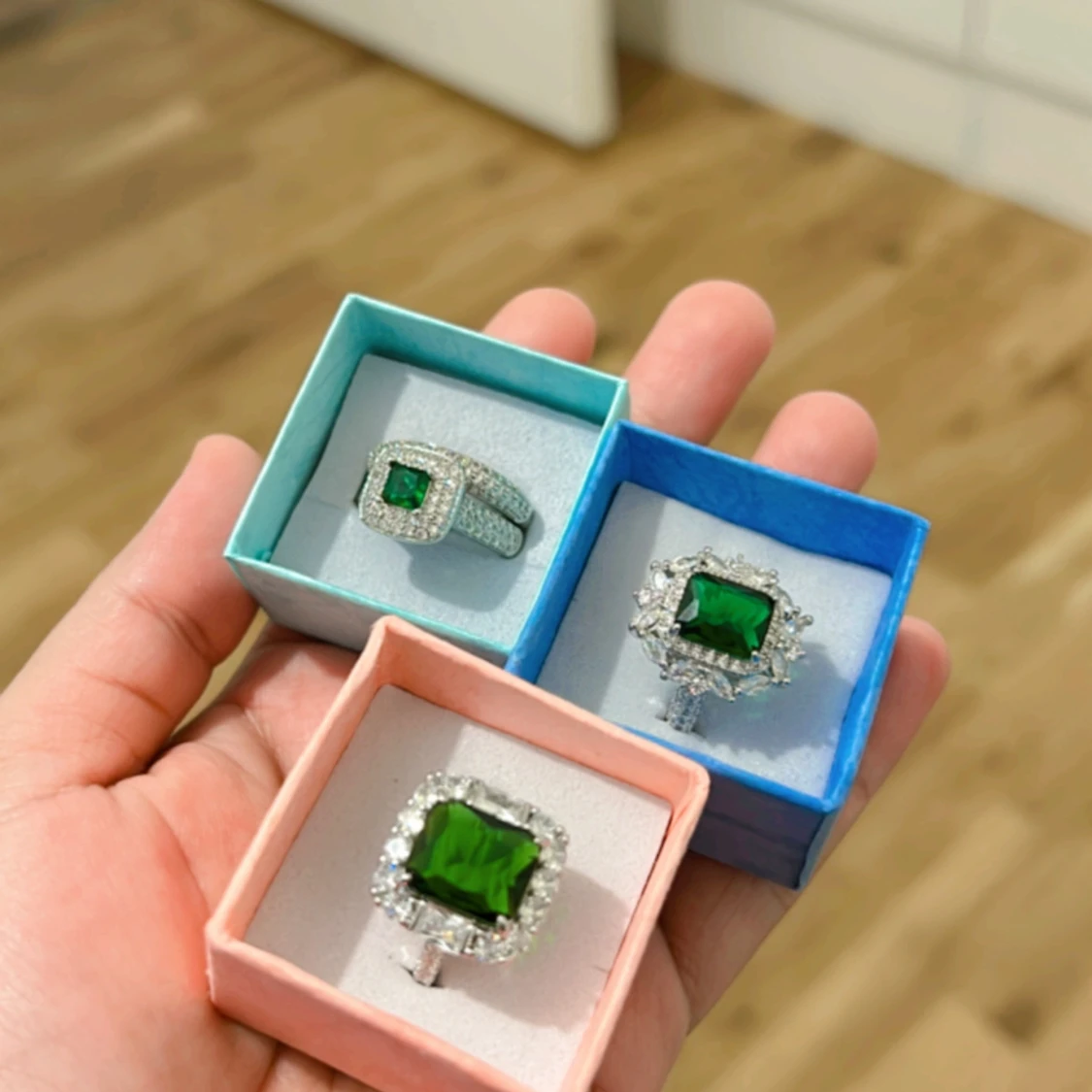 Green Zircon Stone Rings - 90