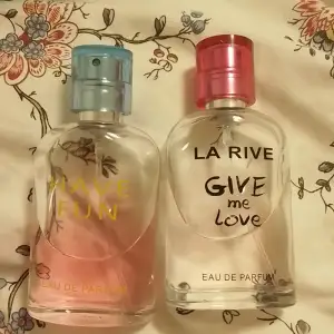 Säljer två st parfymer från LA RIVE. Ni ser på andra bilden hur mkt det är kvar. Säljer dem då jag inte använder dem längre men dem luktar super gott. Säljer båda för 60kr eller en för 40kr! Priset kan diskuteras vid snabb affär!