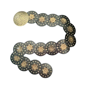 Skärp - Trendigt skärp med coola detaljer! Perfekt till en kjol eller skjorts i sommar😍  Säljer då jag redan har ett liknande.  De går att knäppa på varje ”cirkel” så går att anpassa utifrån vad som passar.  Skriv privat vid intresse eller frågor🫶🏻