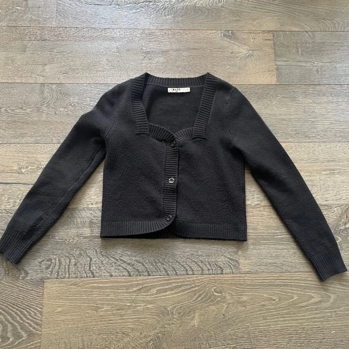 Svart tjockare kofta - 90