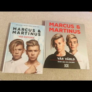 Marcus & Martinus böcker - Marcus & Martinus böcker, ”Vår historia” (SÅLD) och ”Vår värld”. Som nya båda två! Osäker på orginalpris men säljer för 150kr styck + frakt