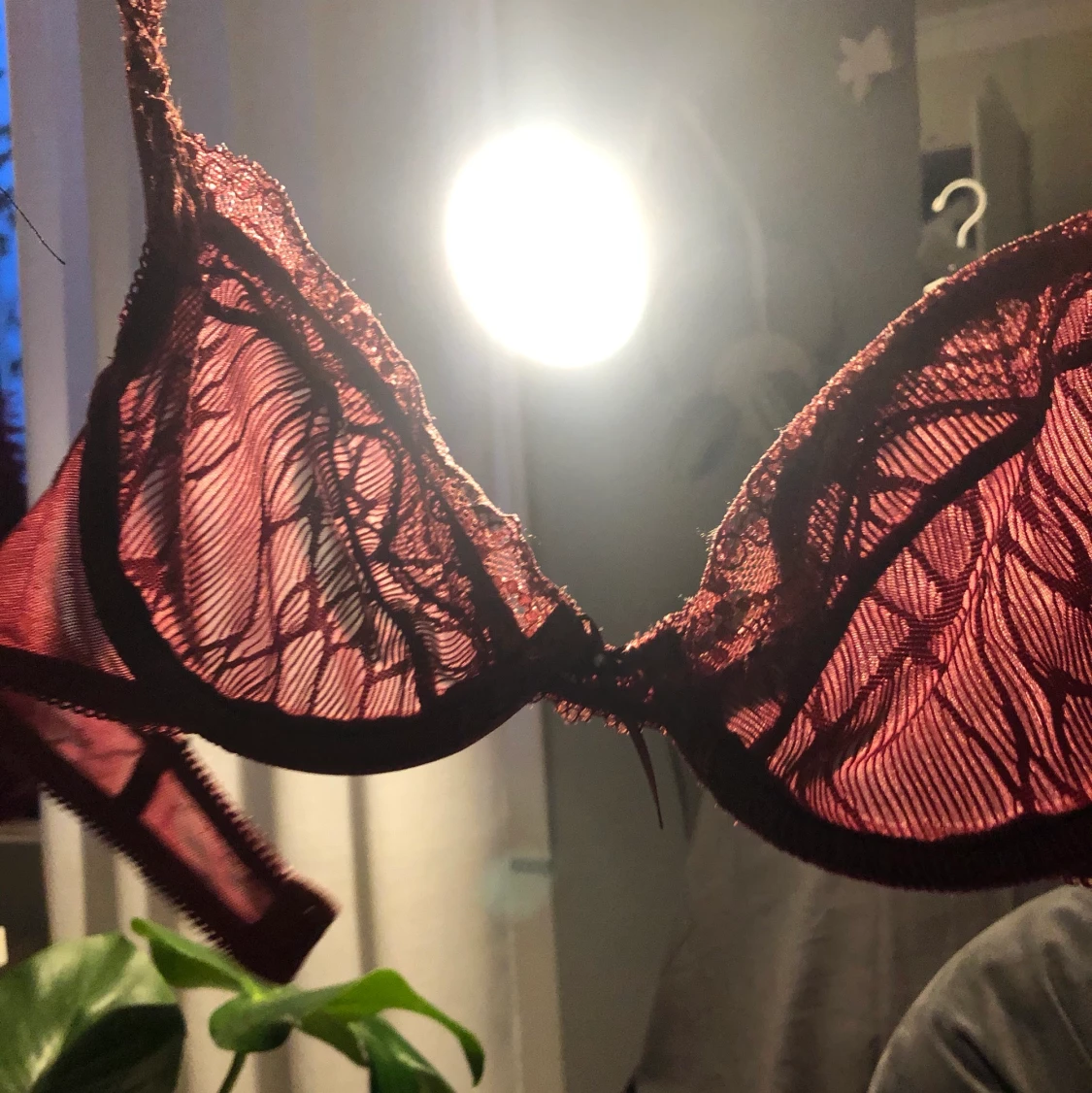 Vinröd spets bralette  - 90