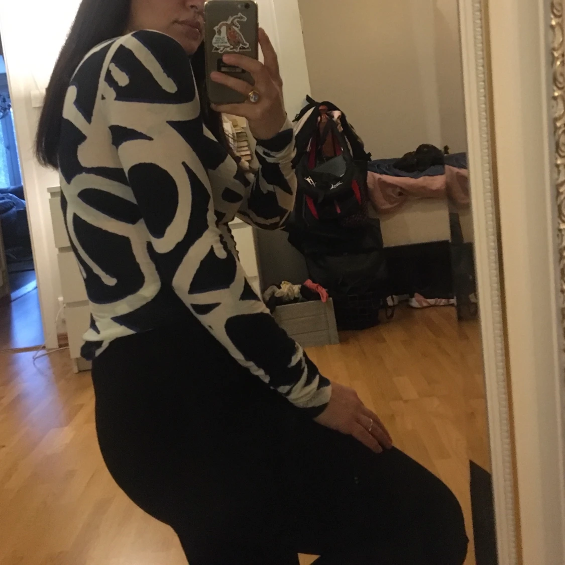 Mönstrad mesh tröja  - 90