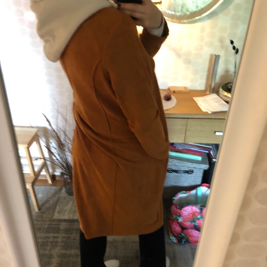 Tunn kappa i fake mocka.  - 91