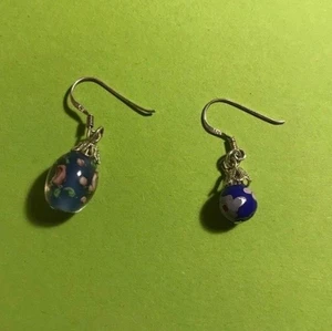 Örhängen  - Blå pärlörhängen jätte gulliga har gjort dem själv 