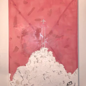 Tavla. - Rosa med vita grejer på! Skriv priv för bud frågor osv!