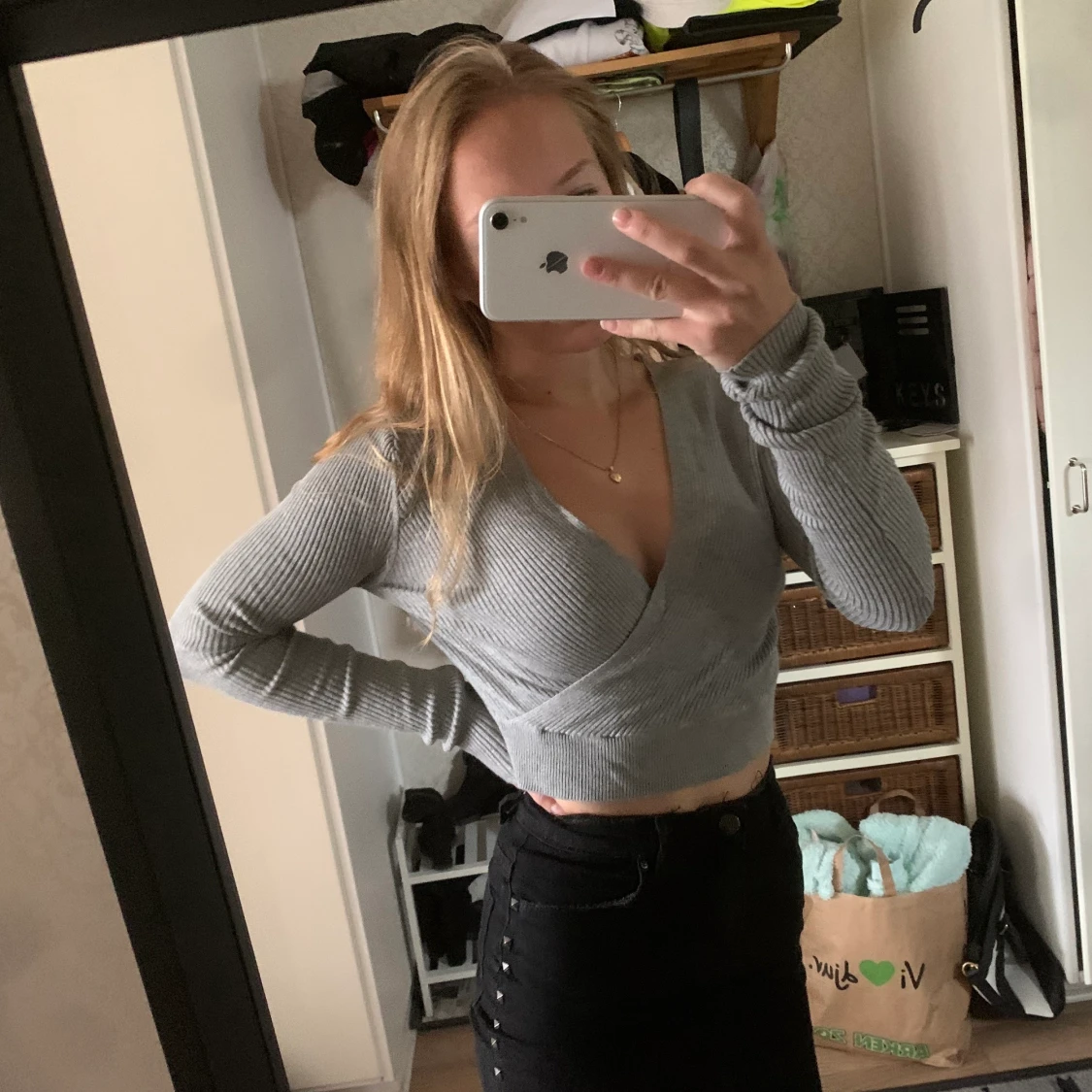 Ljusgrå fin topp - 90