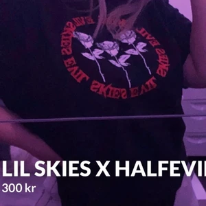 lil skies x halfevil t-shirt - exklusiv collab mellan lil skies och half evil, kommer aldrig släppas igen. aldrig använd köpt för 600, säljs för 200 + frakt stl L