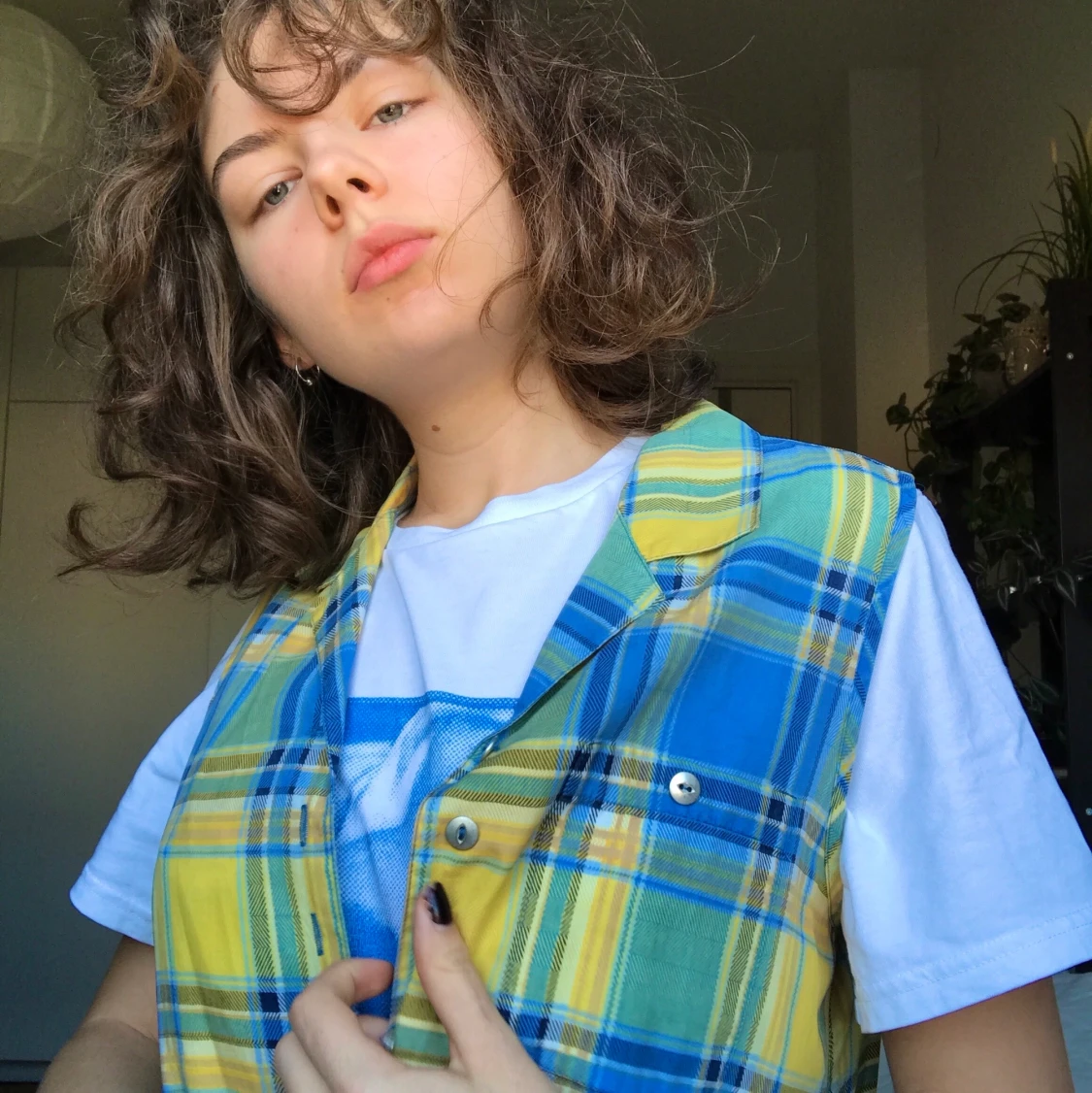 Vintage rutig väst - 90